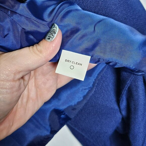 Chadwicks Collection NWOT Womens Blue Wool Blend Belted Blazer Jacket Peplum 8 - Picture 6 of 11